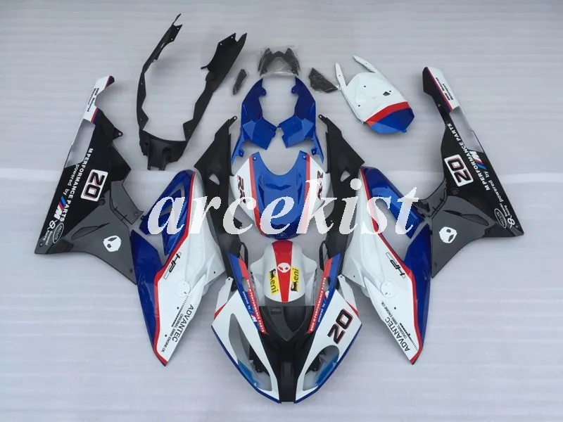 ABS литьевой формы мотоцикла полный обтекатель комплект подходит для S1000RR- 15 16 обтекатель кузова набор на заказ синий белый черный