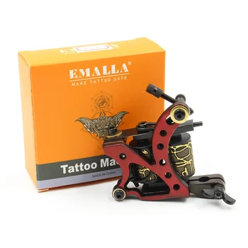 

New Arrival Coil Tattoo Machine 8 Wrap Coils Tatoo Gun red Steel Tattoo Frame for Liner Shader Equipment Supply free shipping