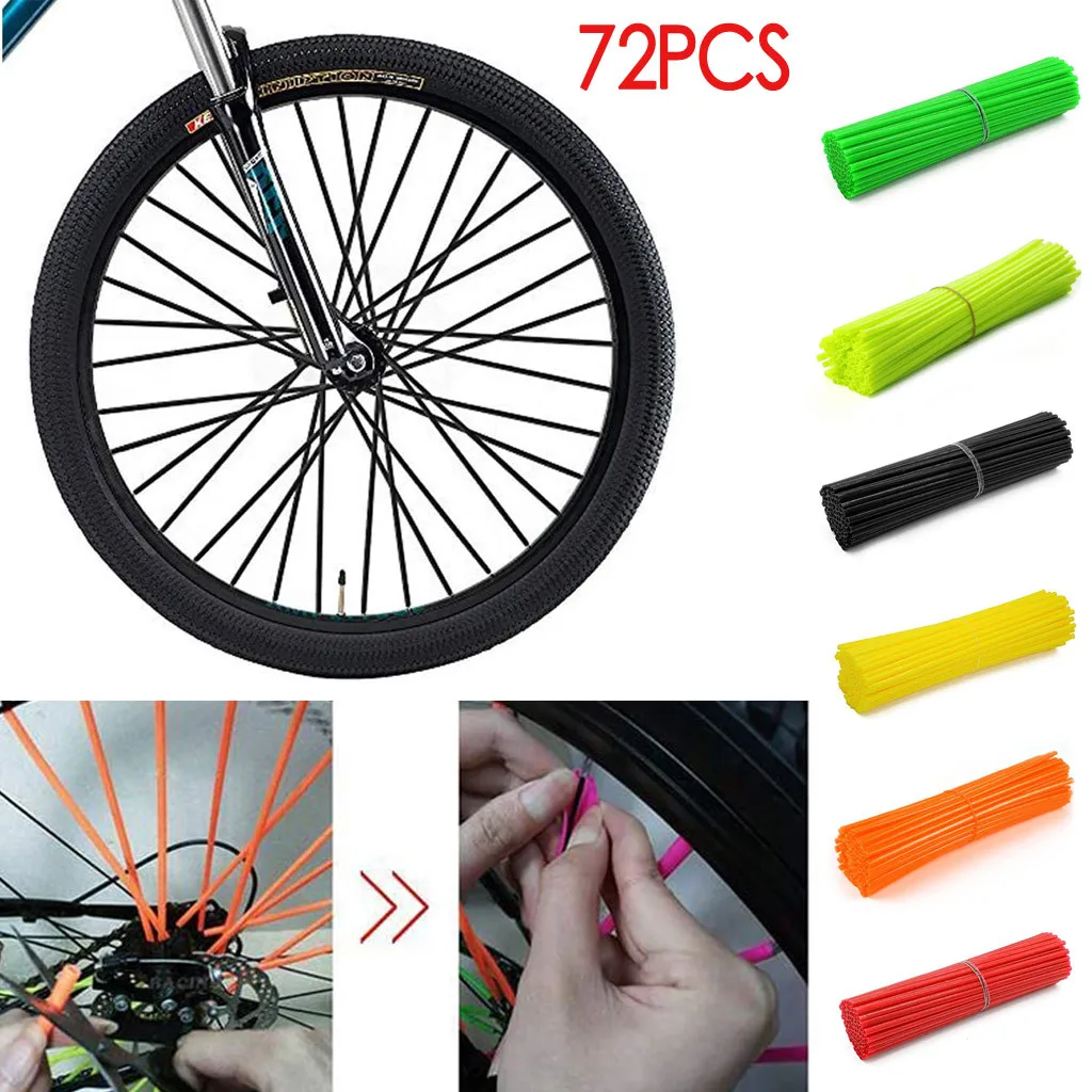 72pcs Universal Color Bicycle Spokes Decoration Set Bike Motorcycle