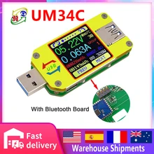 RD UM34 APP USB 3.0 Tipo-C DC Presa Del Telefono Cellulare USB del Tester del Voltmetro Corrente di Misura misura di resistenza del cavo tester UM34C