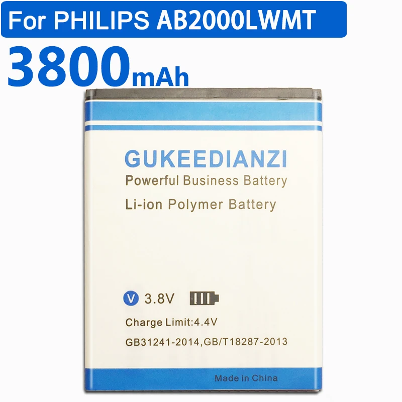 GUKEEDIANZI AB2000LWMT 3800 мАч батарея сотового телефона для PHILIPS AB2000LWMT литий-полимерные батареи