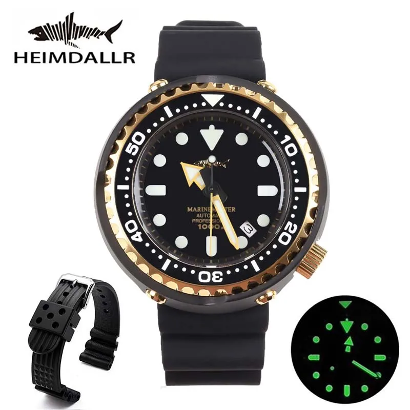 HEIMDALLR Sharkey Diver Watch Men 1000M Water Resistance PVD Coated Case Luminous Dial NH35 Automatic Movement Luxury Brand | Наручные