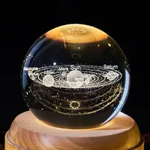 Новая музыкальная шкатулка Хрустальный шар снежный глобус стеклянные огни Вселенная Луна галактика земля Глобус ремесла Домашний Настольный Декор подарки подруге