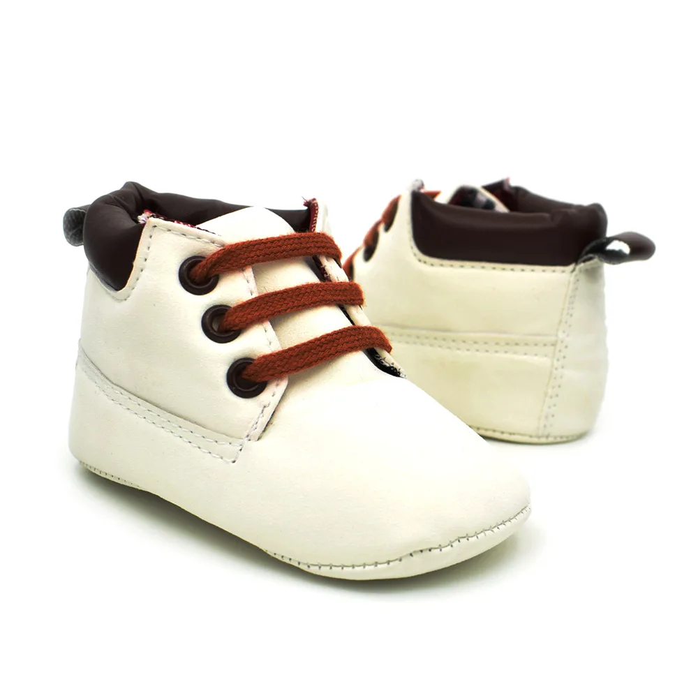 Детская обувь с высоким вырезом для мальчиков и девочек; парусиновая обувь из искусственной кожи; обувь для новорожденных; классическая обувь для малышей 0-18 месяцев