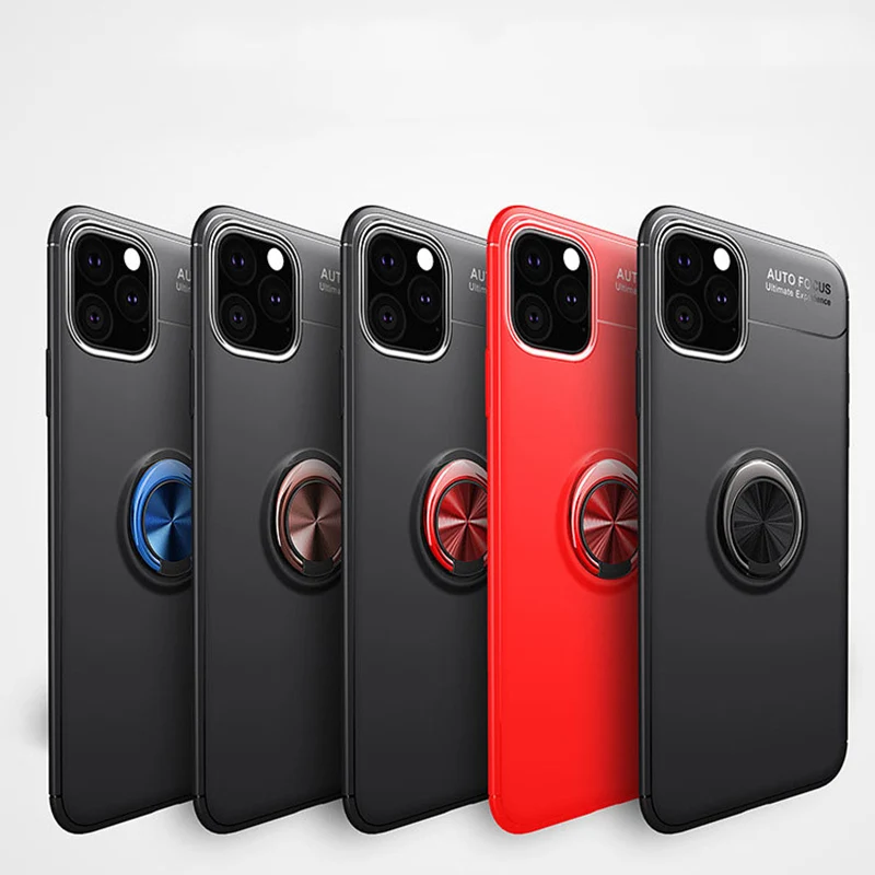 For Apple Iphone 11 Case With Ring Stand Magnet Transparent Protective Back Cover case for iPhone Pro Max Iphone11 11pro |