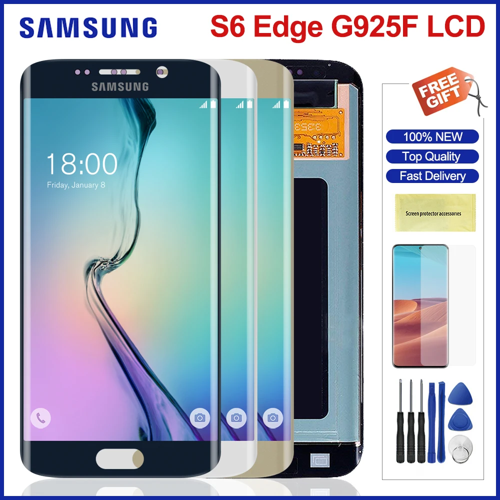 5 1 "Оригинальный ЖК-дисплей S6Edge для Samsung Galaxy S6 Edge сенсорный экран дигитайзер