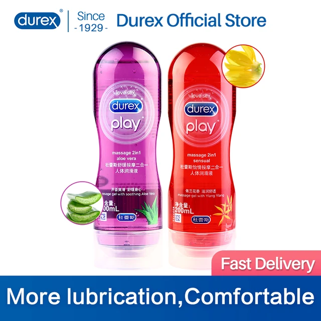 Durex 200ml Sex Massage 2in1 Aloe Vera Lubricant Fruit Play Lube Water Based Anal Lubrication Intimate