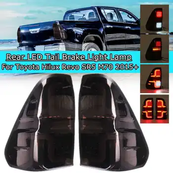 

2PCS Car LED Tail Light for Toyota Hilux 8 AN120 AN130 GUN1 REVO 2015 2016 2017 2018 Car Signal Rear Stop Reverse Lamp Smoke