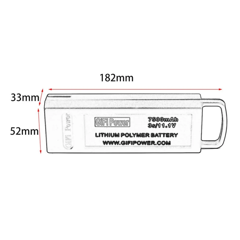 GIFI Power 7500mAh 11,1 V 3S летная Lipo батарея большой емкости Дрон резервная батарея для Yuneec Q500 4K для тайфуна Радиоуправляемый Дрон