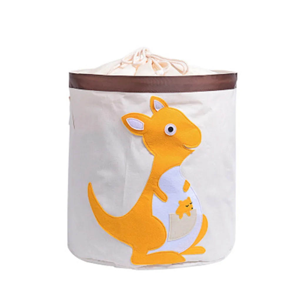 Reinforced kangaroo 45*45 см Водонепроницаемая корзина для хранения игрушечная корзинка с крышкой Оксфордский тряпичный ящик моющийся ящик для хранения игрушек коробка животные сумка - Цвет: Reinforced kangaroo