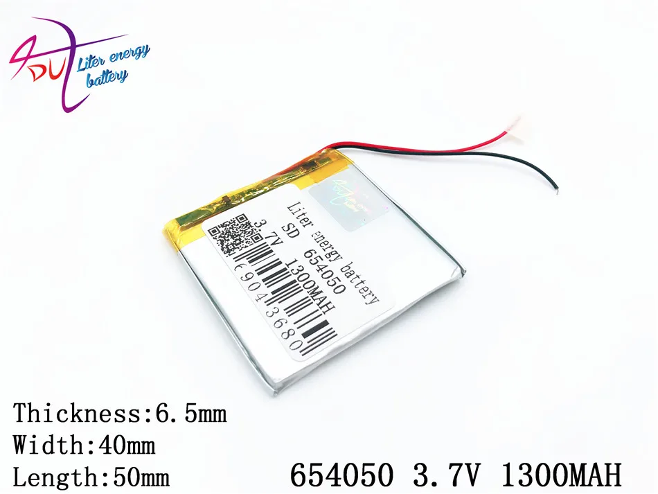 3,7 V 1300mAH 654050 полимерный литий-ионный/литий-ионный аккумулятор для gps, mp3, mp4, mp5, dvd, bluetooth, модель игрушки Мобильный bluetooth