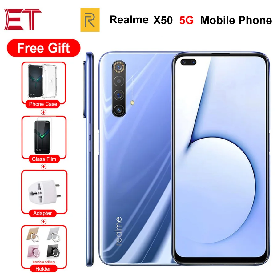 Tout nouveau téléphone portable Realme X50 5G 6.57 "6/8/12GB RAM 64/128/256GB ROM snapdragon 765g 64MP 4200mAh NFC 5G téléphone Android 10.0 | AliExpress
