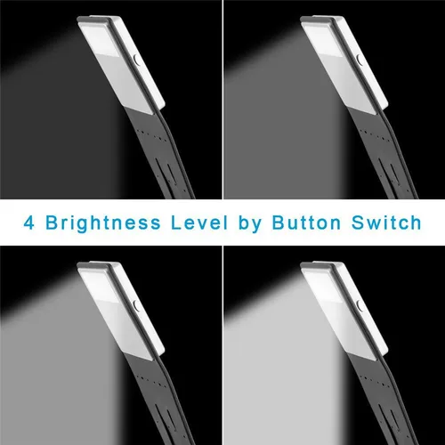 휴대용 LED 독서등, 탈착식 플렉시블 클립, USB 충전식 램프, 킨들 전자책 독서용 5
