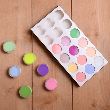 

Shellhard 18 Mix Colors Acrylic Powder Nail Art Tips UV Gel Colored Acrylic Powders Dust DIY Decoration Set