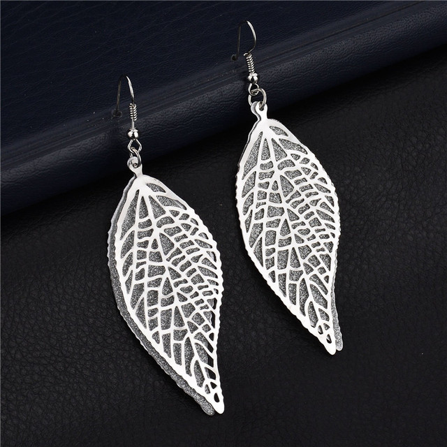 Irregular Long Dangle Earrings For Women Charm Ear Jewelry Gold Color Hanging Pendientes Flower Leaf Earings