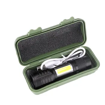 

USB Aluminum Alloy COB Flashlight High Power LED Waterproof Outdoor Camping Hiking Hunting Torch Flashlight