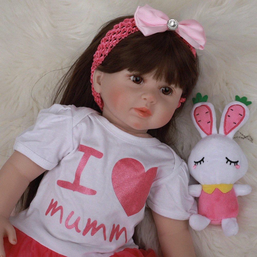 2" 60 см Силиконовая игрушка для новорожденной принцессы, новая кукла Bebe для девочки, виниловая кукла для новорожденной девочки, подарок на день рождения, Boneca