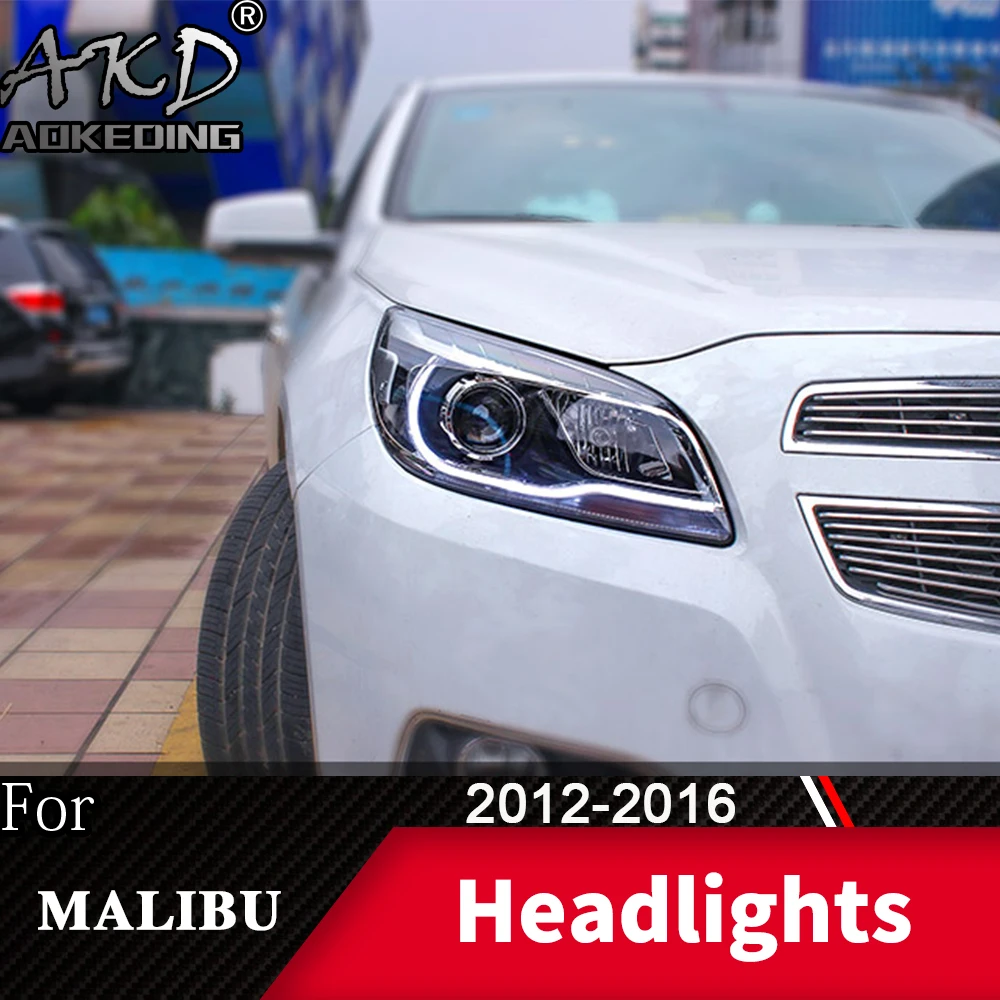Head Lamp For Car Chevrolet Malibu 2012- Malibu Headlights Fog Light Day Running Light DRL H7 LED Bi Xenon Bulb Accessory