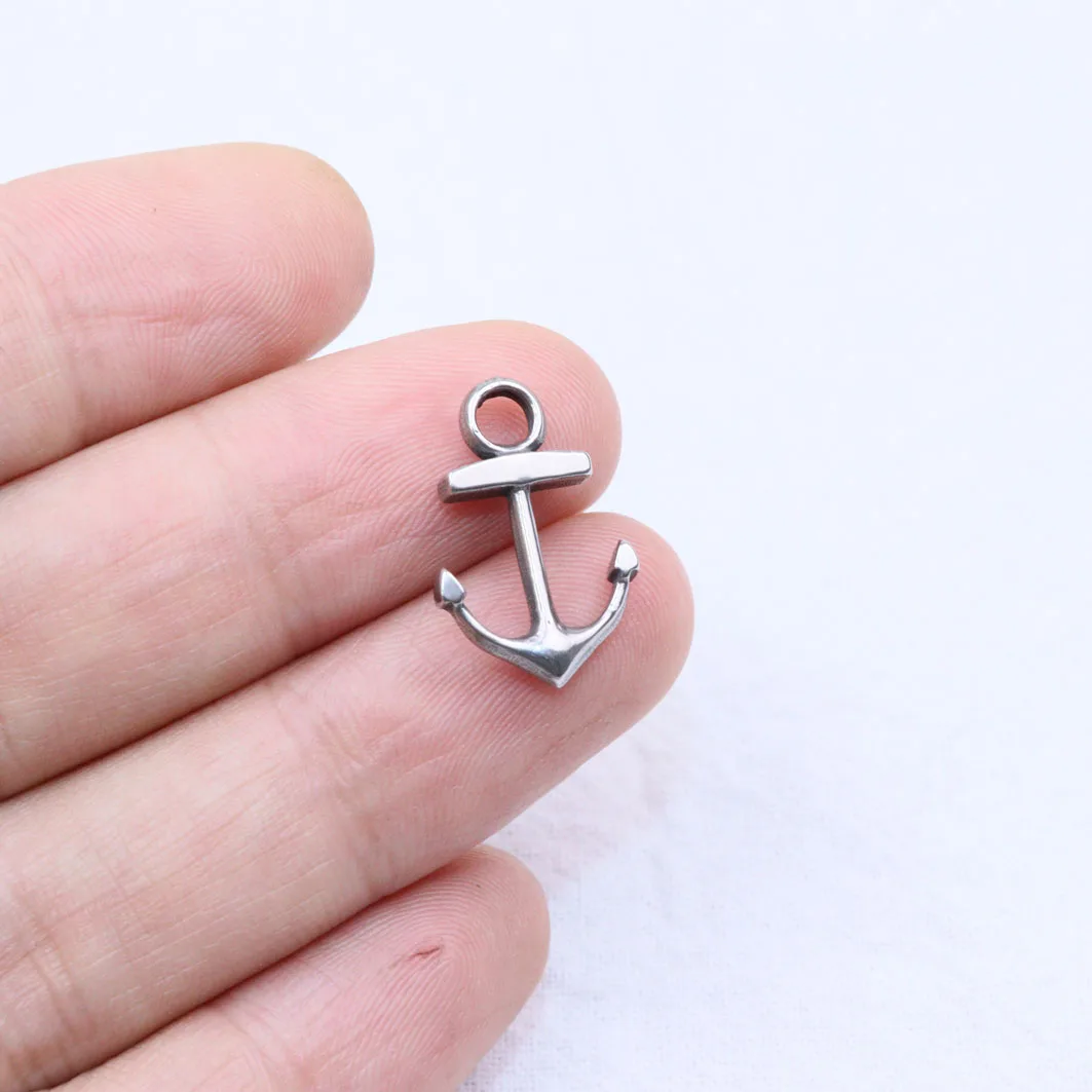 5pcs 20*13mm Wholesell 스테인레스 스틸 고품질 앵커 매력 펜던트 DIY 목걸이 귀걸이 팔찌 Unfading 2 색