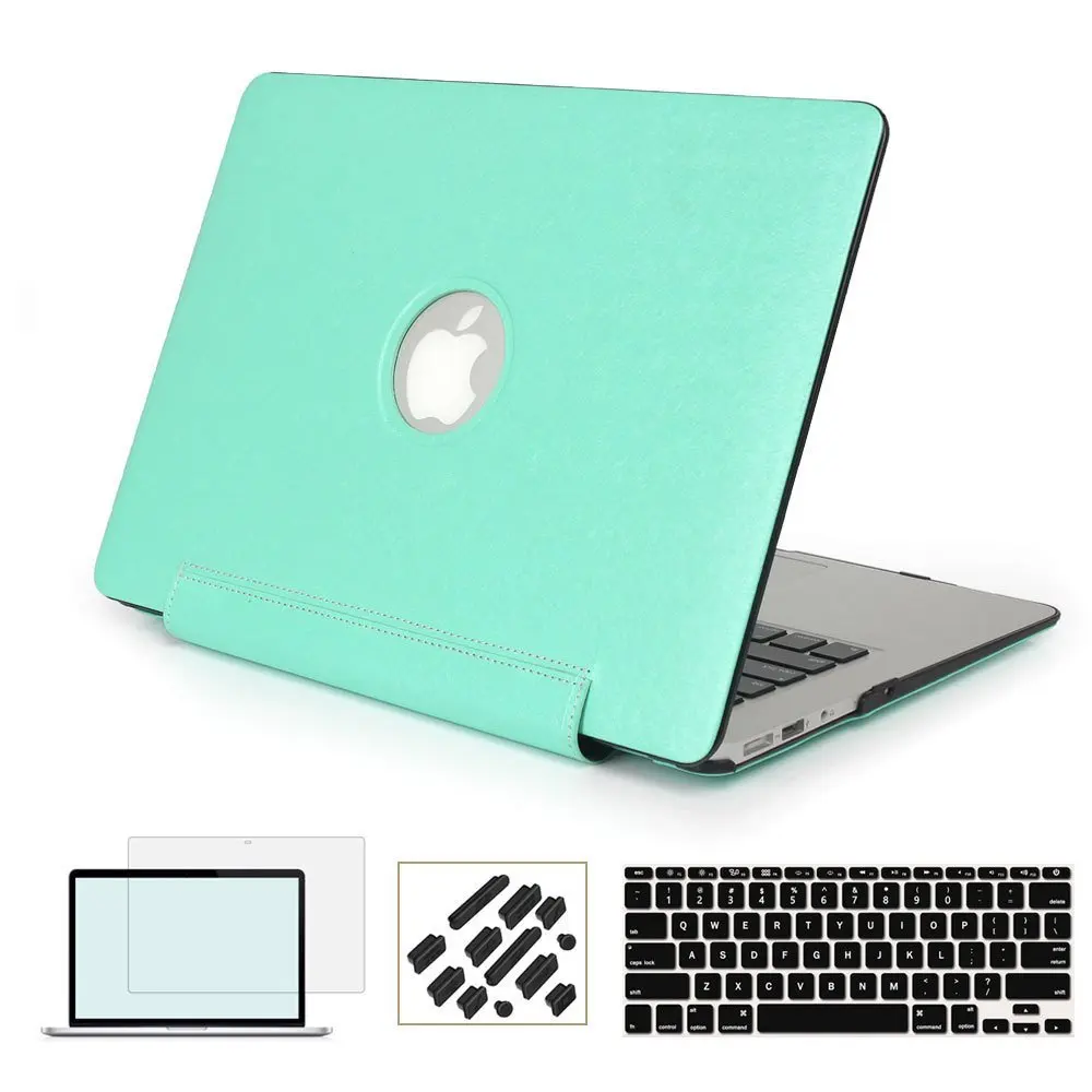 

PU Leather Coated Hard Shell Case for Macbook Pro 13 15 Mac book Air 11 12 13 Laptop Sleeve with Screen Protector Keyboard cover