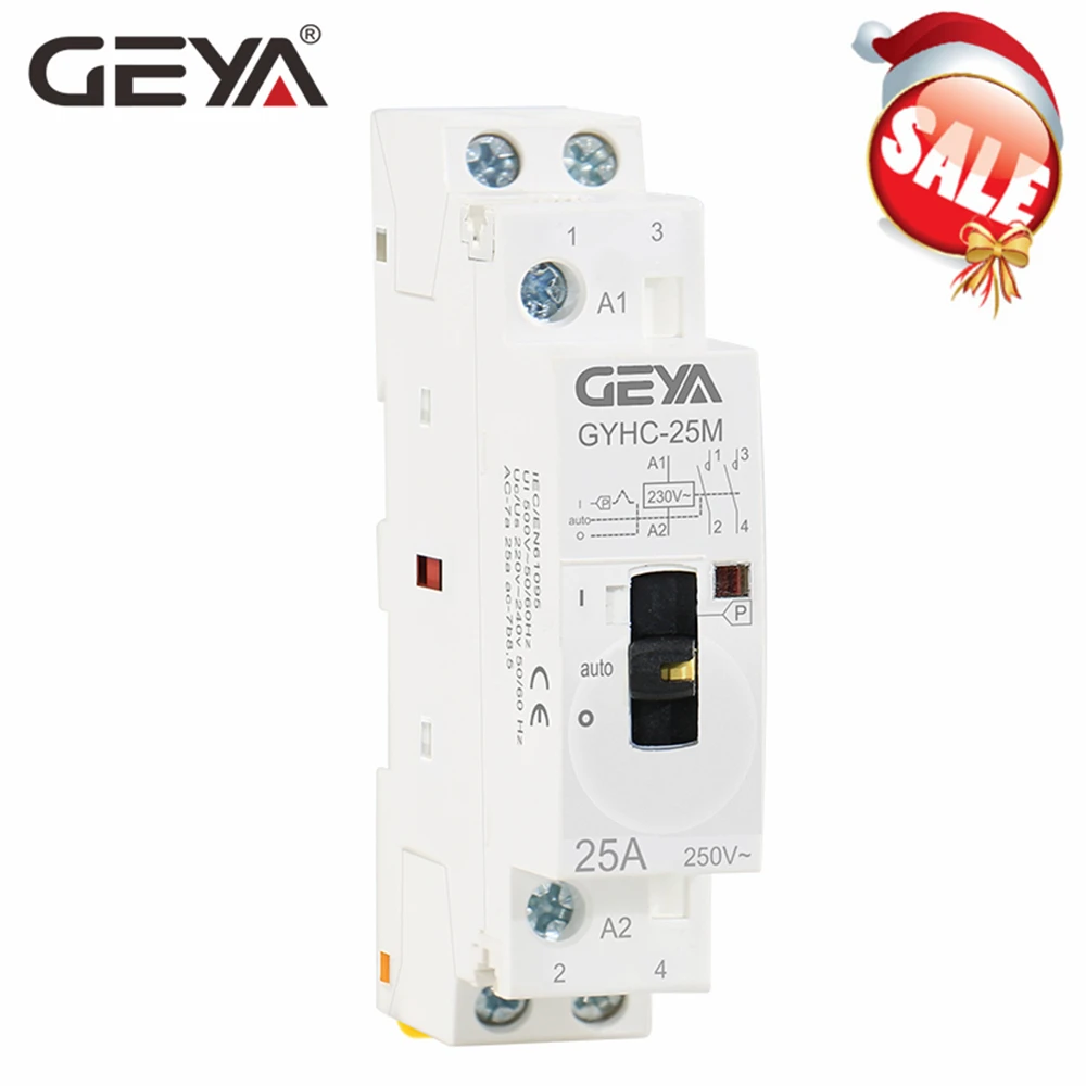 AC 230V Contactor de CA 2P 2NO 24//230V 50//60HZ Hogar Contactor de CA 100A Contactor modular para aplicaciones dom/ésticas