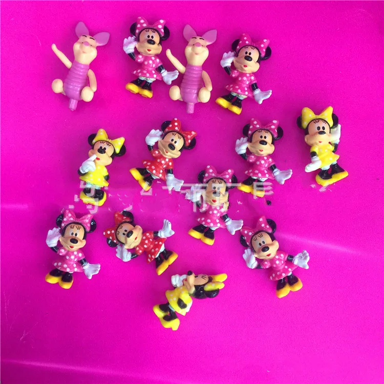 

2019 new cartoon 10pcs Minnie Mouse Action Figure Toys Minnie Mouse Mini Figure Model Dolls DIY Materials Cake Decors