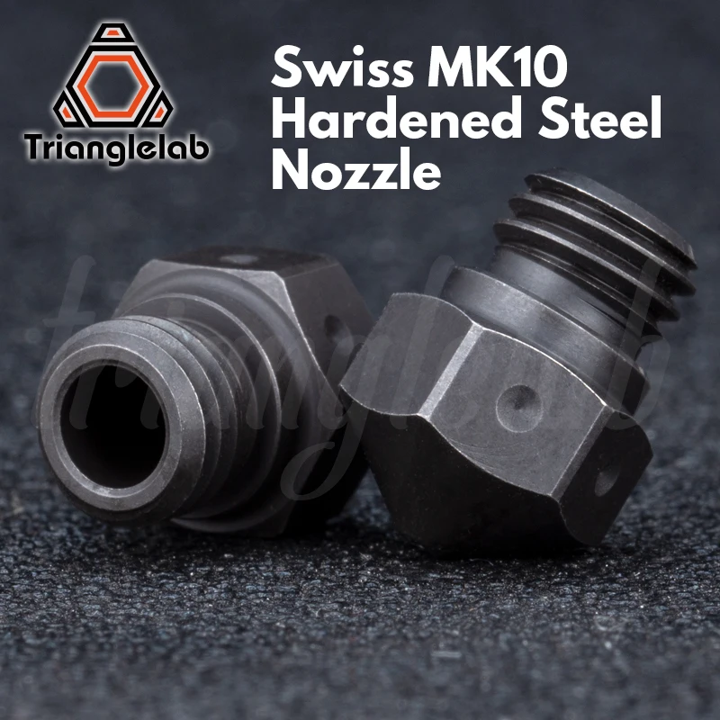 trianglelab Swiss MK10 Hardened steel Nozzle PTFE for Micro Swiss Hotend M7 Thread Wanhao FlashForge Qidi Tech Dremel