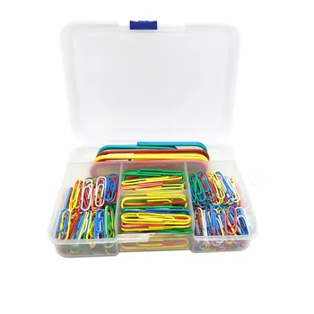 

250pcs Paper Clips Set Assorted Sizes Colors Paperclips with Small Medium Jumbo (28/50/100mm) in Clear Desk Organizer Dispenser