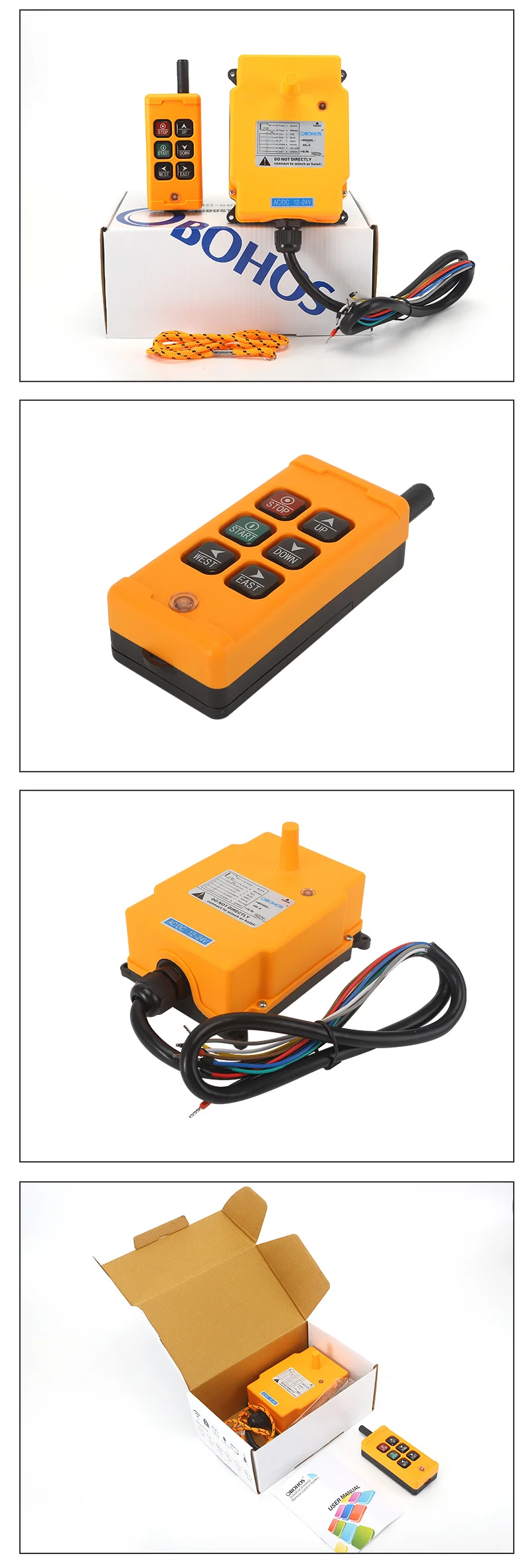 1 transmissor e 1 receptor, 6 canais, 12-24V, Hs-6