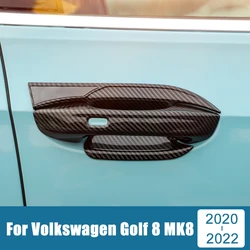 Autocollants de protection pour poignée de porte de voiture en Fiber de carbone ABS, protection de cuvette de porte, accessoires pour Volkawagen VW Golf 8 2020 2021 2022 MK8 