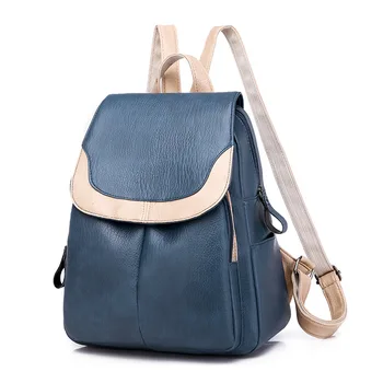 

Oval PU Leather Backpack Soft Fabric Shoulders portable Travel Backpack School Bags for Teenage Girls