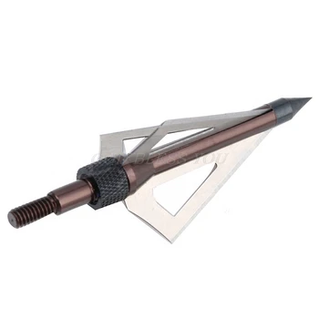 

6 Pcs Hunting Arrow Broadheads 100 Grain 3 Blades - Fits Compound New Coffee Color Arrow Archery Accessories