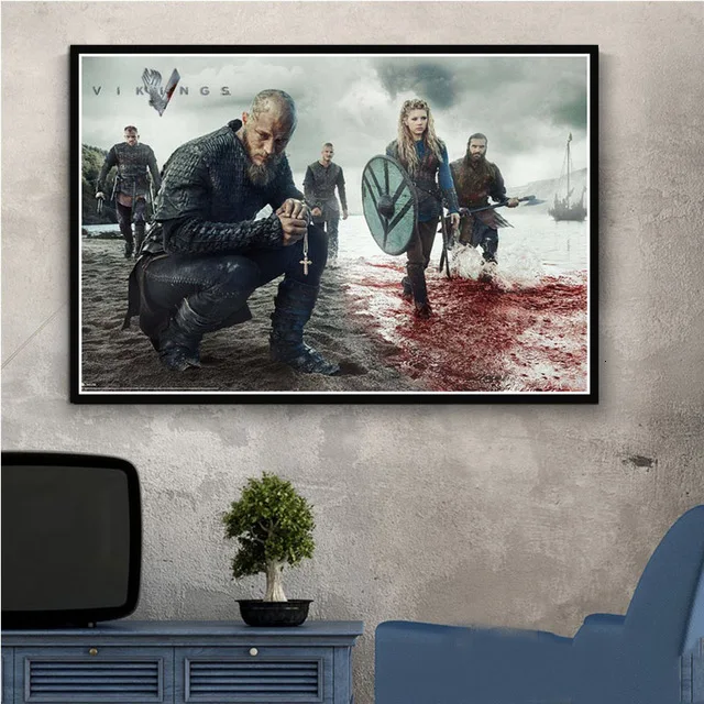 Викинги классический сериал шоу сезон винтажные плакаты и принты холст живопись картины стены Искусство декоративный домашний декор плакат - Цвет: 16