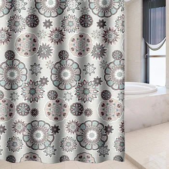 

Bohemian Mandala Shower Curtains For Bathroom Geometric Waterproof Partition Bath Curtain Bathtub Bathing Cover With 12 Hooks