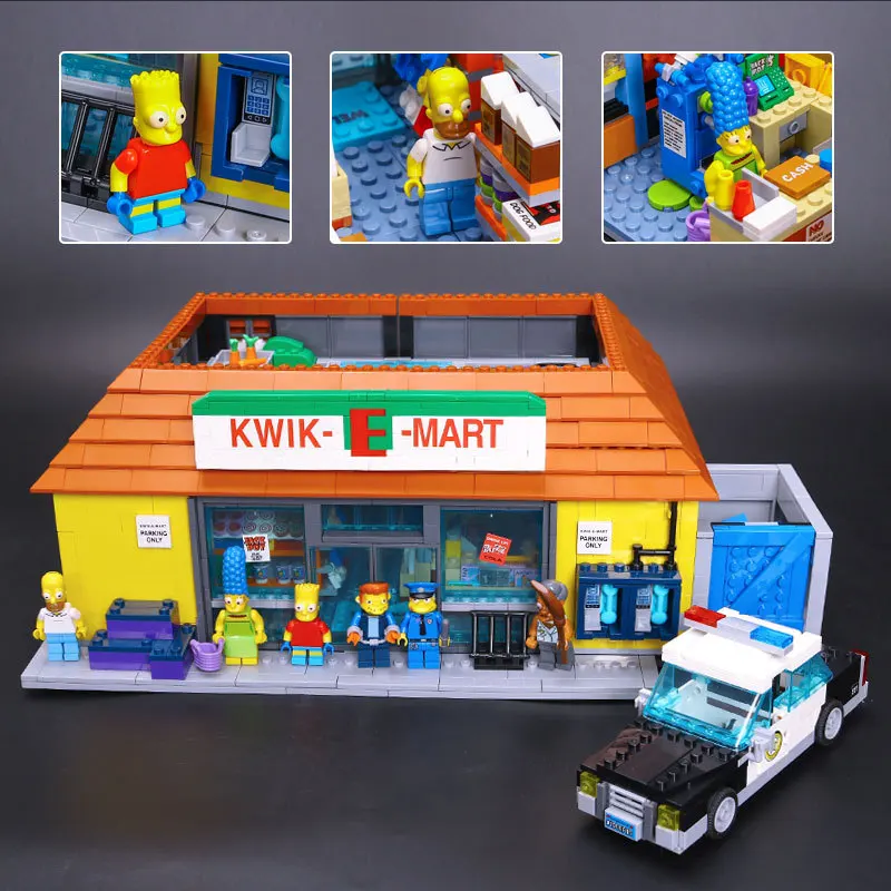 Кино архитектура Симпсоны Kwik-E-Mart модель совместима с 71016 16004 строительные блоки набор детский подарок игрушки Кирпичи