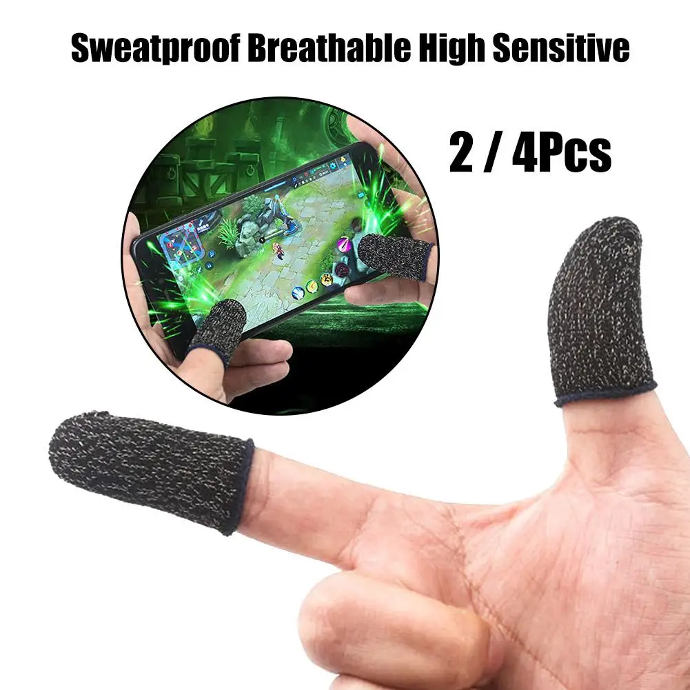 2/4Pcs Breathable Game Controller Finger Cover Sweat Proof Gaming Finger Gloves Non Scratch