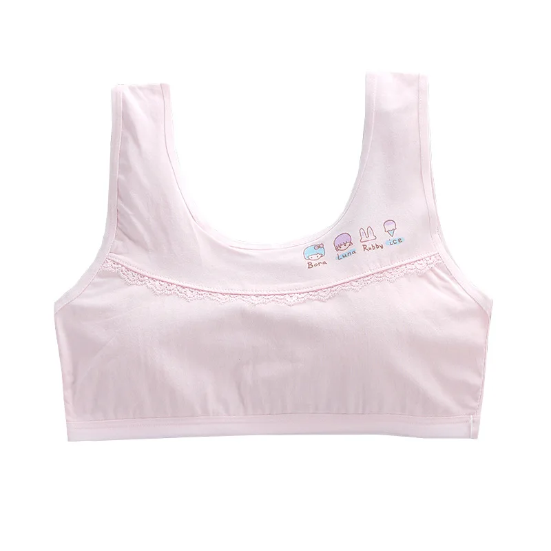 8-18years Teen Girls Training Bras Puberty Wireless Elastic Bra Cotton Sport Tank Tops Underwear KF026 Dropshipping