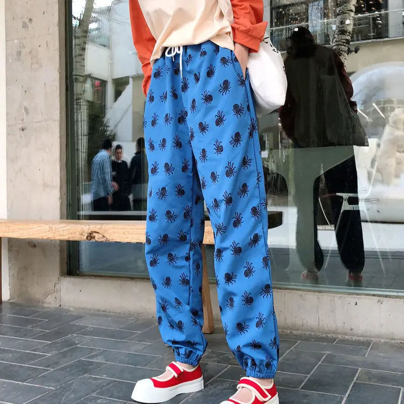 HOUZHOU Sweatpants Women Korean Style Harajuku Pants Streetwear Women Joggers Autumn Fashion Track Pants Women Print Trousers