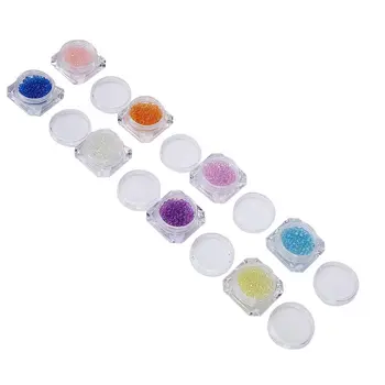 

8 box nail art beads, exquisite bright color DIY nail decoration beads manicure