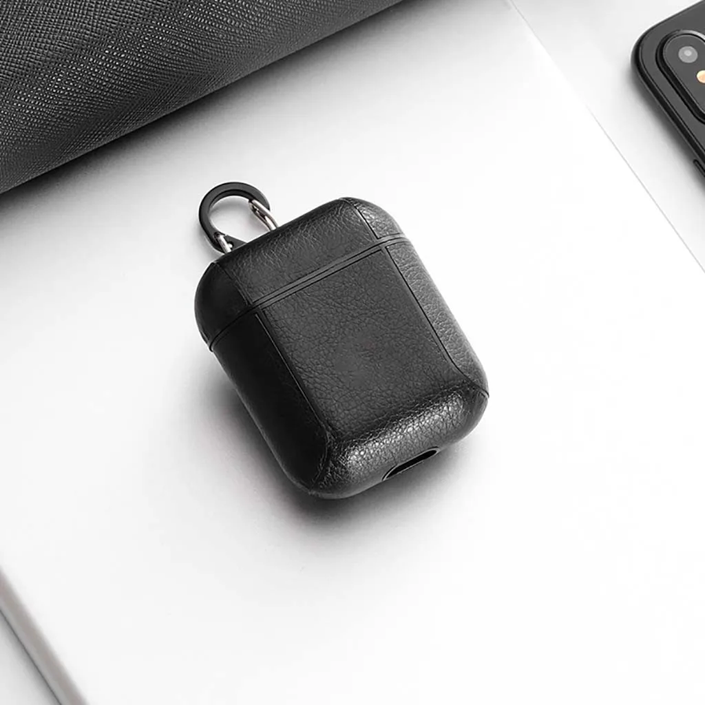 Для AirPods кожаный чехол для зарядного устройства защитный чехол с карабином защита от пыли спортивные наушники сумка для хранения