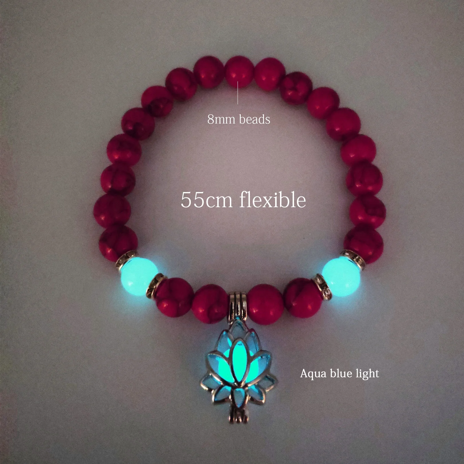 Natural Stone Bracelet Yoga Healing Luminous Glow In The Dark Bracelet Lotus Charm Beads Bracelet for Men Women Prayer Buddhism - Image 5