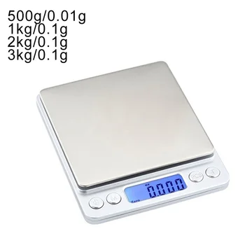 オンライン 0.01/0.1グラム500グラム/1/2/3キロ精度液晶デジタルスケールミニ電子グラム重量バランススケール茶ベーキング計量スケール