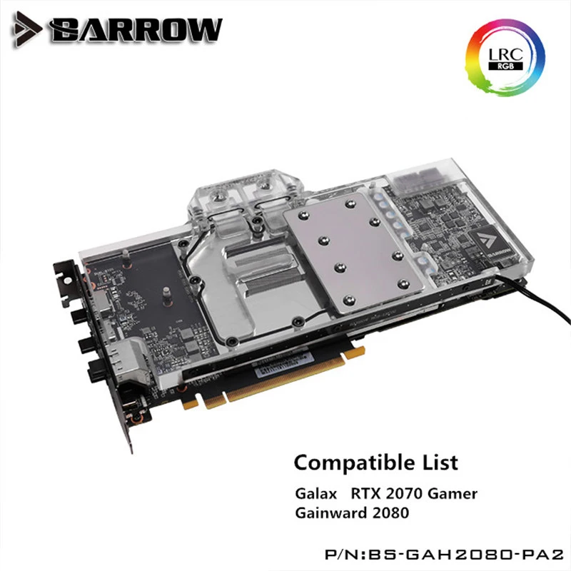 Barrow GPU кулер для Galaxy RTX 2080/2070/2060 Super GAMER водяной блок Gainword 2080 OC 5V 3PIN LRC 2 0 BS GAH2080