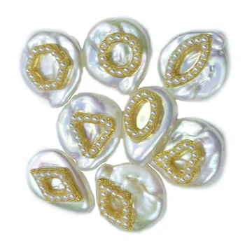 

5PCs micro paved white cubic zircon CZ crystal multi types charms freshwater pearl bead connector for bracelet earring jewelry