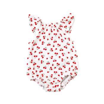 

Cotton Linen Hemp Comfortable Baby Romper Flying Sleeve Print Newborn Infant Boys Girls Summer Fashion Jumpsuit