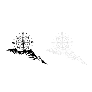 

35X65cm New Vinyl Auto Decal Rose Navigate Car Sticker Off-Road Compass Totem Mountain Compass Hood Car Door Sticker