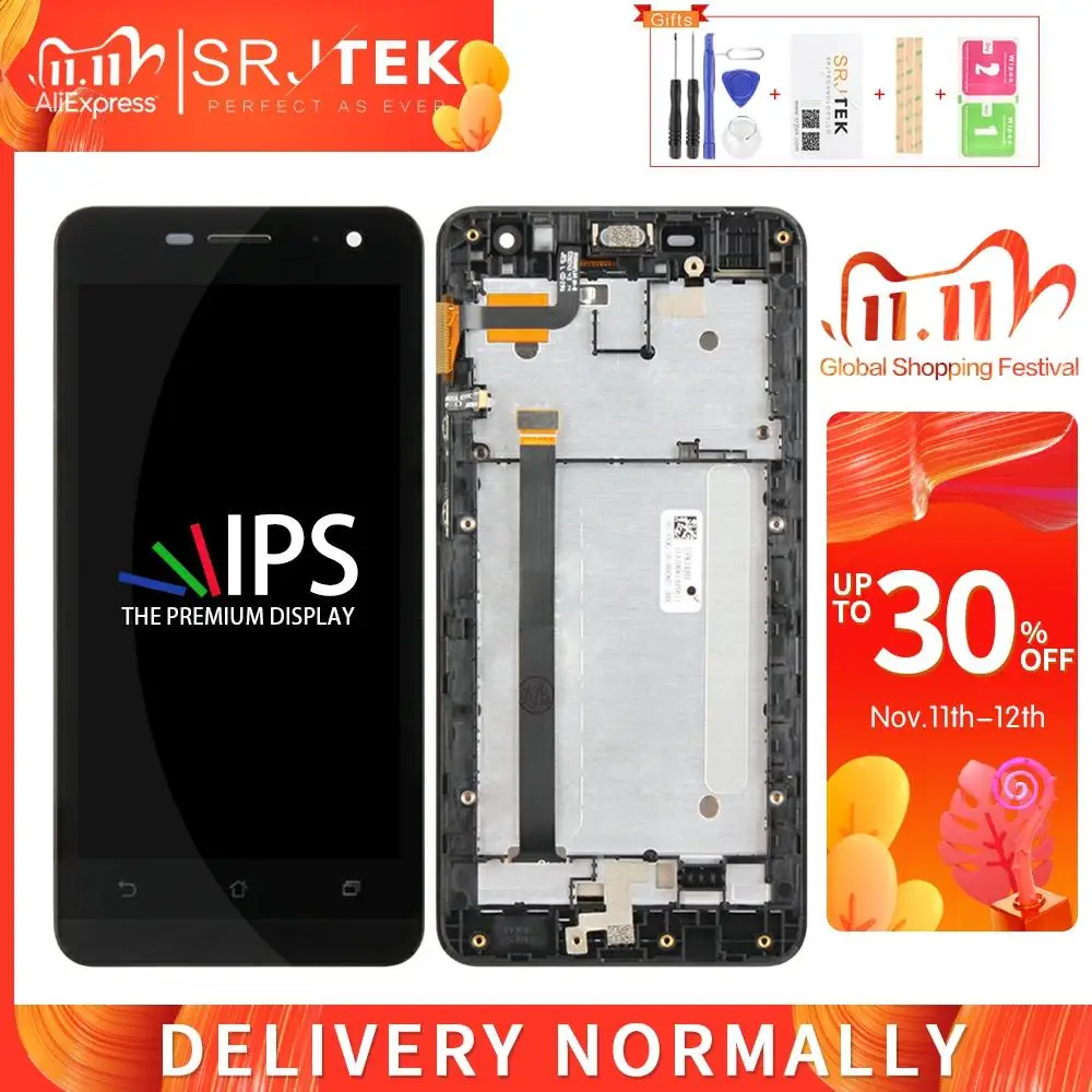 Srjtek экран для Asus Zenfone 5 LITE A502CG LCD дюймов дисплей сенсорный дигитайзер в сборе с