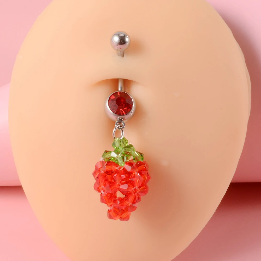 Ribboned Strawberry Belly Piercing 1.0