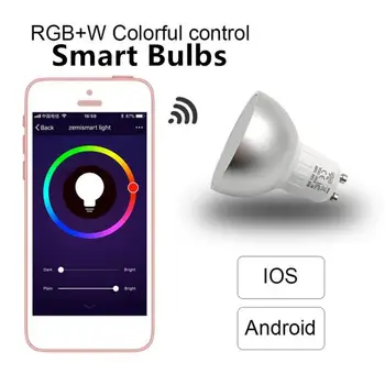 

1.5/5W Smart Bulb WiFi GU10 RGBW Led Lamp Dimmable Compatible For Alexa Google Home Remote Control By Smartphone Tablet