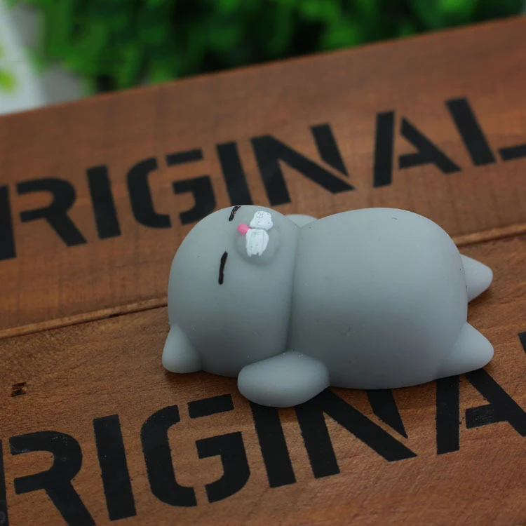 Gray cat Мягкое Животное Игрушка сжимает Mochi поднимающийся милый мини губка Matschig животные снятие стресса детские игрушки подарок - Цвет: Gray cat